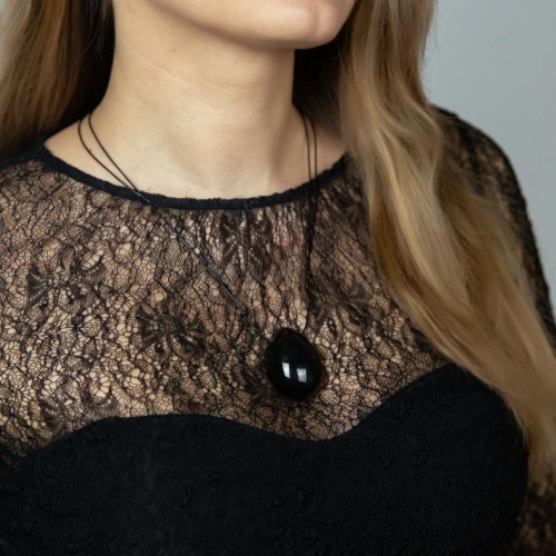 Колье Moon Paris, Ringo, с подвеской-каплей, цветная эмаль, MR-26.01-059 черный фото 2