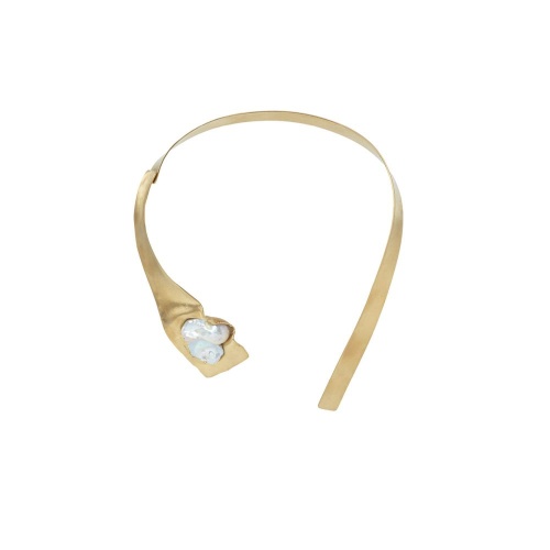 Колье Katerina Vassou, Twinkling, гривна, с жемчугом, KV26.1-404776G золотистый