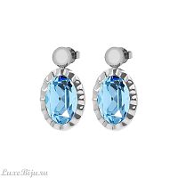 Серьги Qudo TIVOLA UNICA big (S/P) Aquamarine 2,65cm, 332027