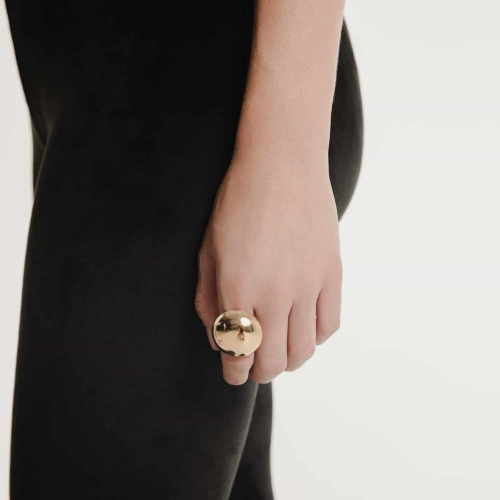 Кольцо Katerina Vassou, Veneer, разъемное, с зеркальной полусферой, KV24.2-401385G золотистый фото 2