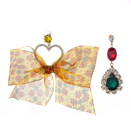 Серьги Moon Paris, Ringo Queen, асимметричные, бант, кристаллы, MRQ-24.05-006 желтый