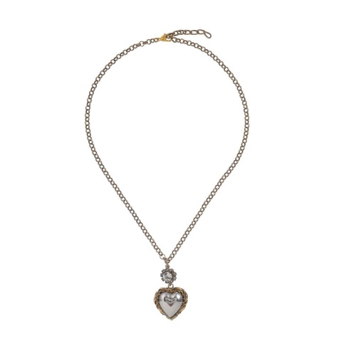 Колье Celeste G, сердце, кристалл Swarovski, фиантиты, CS26.1-2207 серебристый