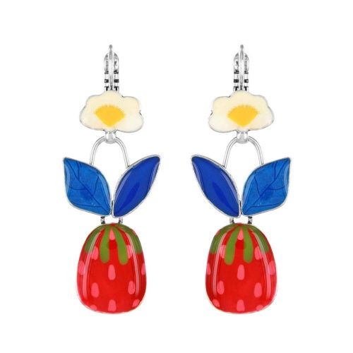 Серьги TARATATA, Délice, с цветной смолой и росписью, TT-E26-04731-10M серебристый