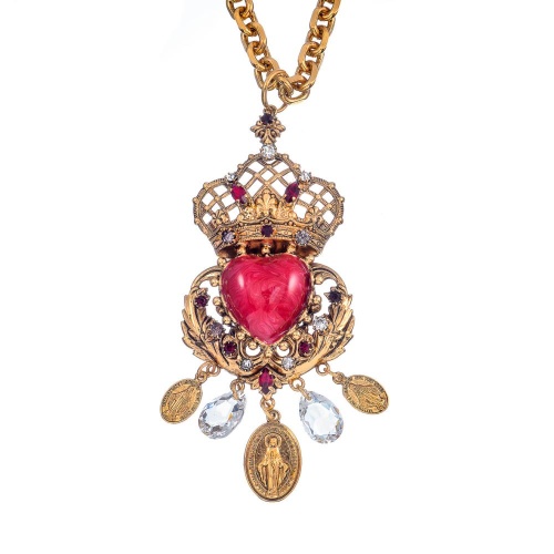 Колье Celeste G, смальта, кристаллы Swarovski, хрусталь, CS24.2-2010 розовый