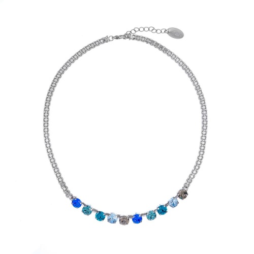 Колье Catherine Bijoux, More is more for crystals, с кристаллами, CB25.1-5323AS голубой фото 2