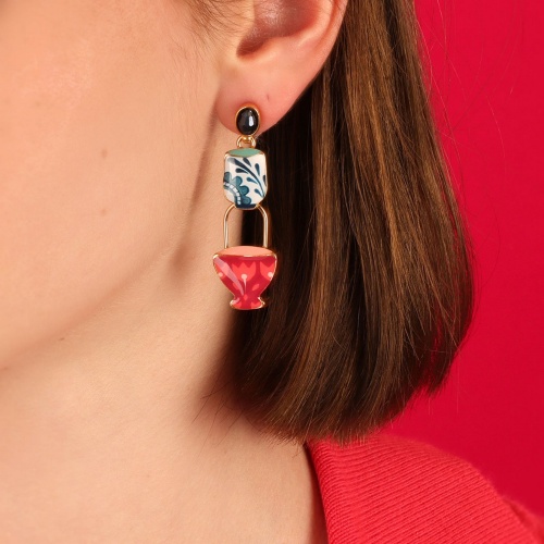 Серьги TARATATA, Cannelle, с цветной смолой и стеклянными бусинами, TT-E24-01906-20M золотистый фото 3