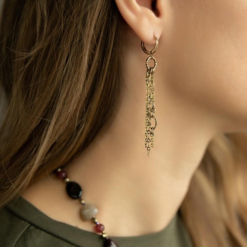 Серьги Lanzerotti, Elisir, цепи-подвески, LZ-25.10-309 золотистый фото 2