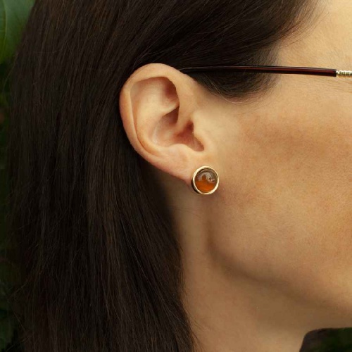 Пусеты Fiore Luna TIGER EYE, LE1110 BR/G фото 2