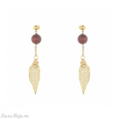 Серьги Ester Bijoux Лист F715C-G BR