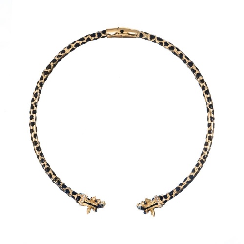 Колье Polina Firenze, гривна, жираф с кристаллами и эмалью, PF26.1-CL4346 золотистый