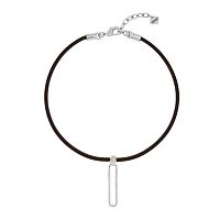 Колье VIDDA, Olympia, кожаное, с подвеской, VD26.1-02439 серебристый