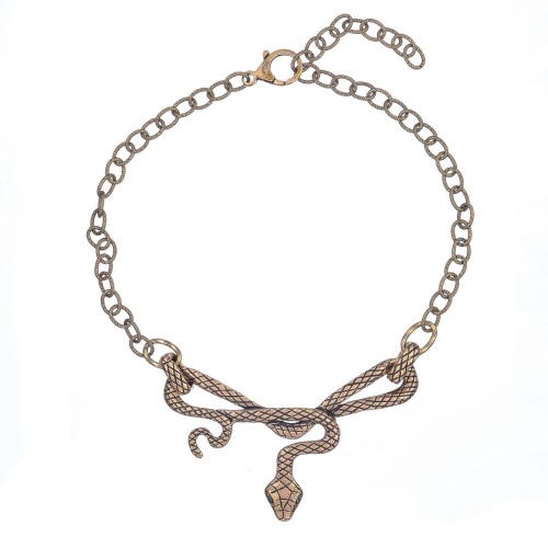 Колье Alcozer&J, змея с изумрудом, AL2411-CSERPENTE88 золотистый