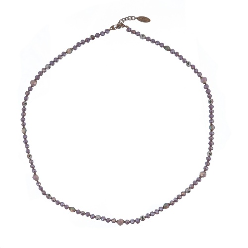 Колье Lanzerotti, Glicine, кристаллы,агат,бусина с росписью,гематит, LZ-24.04-214 сиреневый фото 2