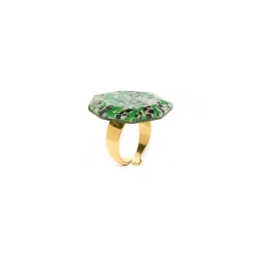Кольцо Nature Bijoux, Palazzo, разъемное, с далматинской яшмой в смоле, NB23.2-19-24967 зеленый фото 4