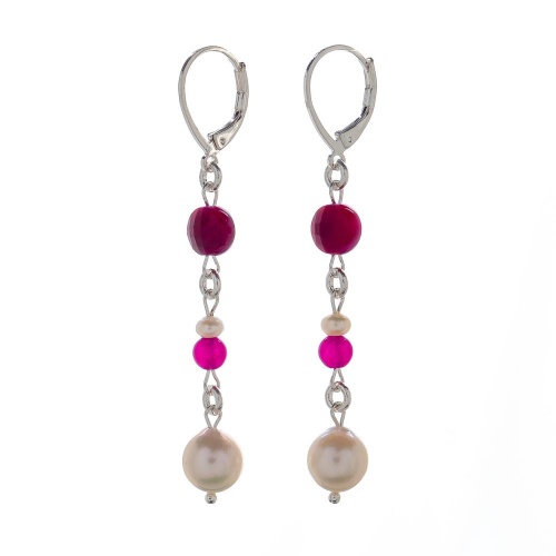 Серьги Lanzerotti, Monroe, жемчуг, тигровый глаз, стеклянная бусина, LZ-23.07-239 лиловый