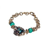 Браслет Alcozer&J, малахит, изумруд, гранат, Swarovski, AL2502-B88HH24 зеленый