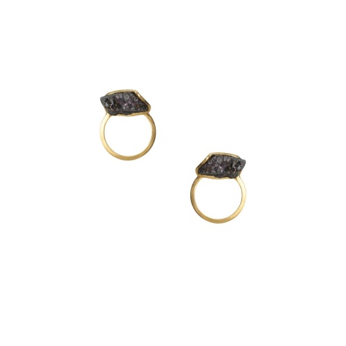 Серьги Katerina Vassou, Reverb, с друзой агата, KV26.1-406076GBLACK черный