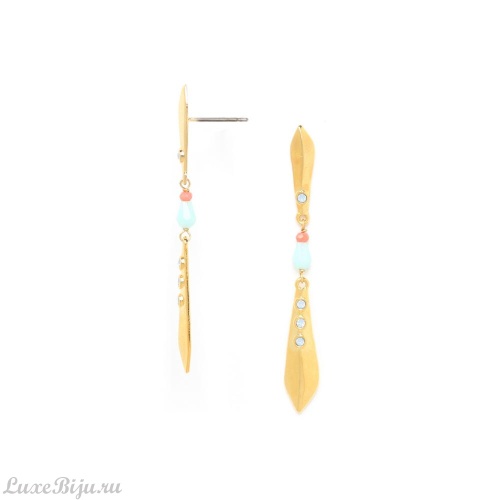 Серьги Franck Herval, Judy, кристалл Swarovski,амазонит,нефрит, FH22.1-12-67091 золотистый фото 2