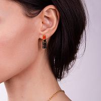Серьги Moon Paris, Ringo, асимметричные, с кристаллами, MR-24.05-009 красный