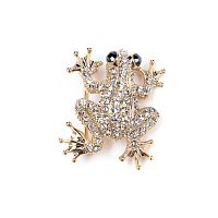 Брошь Moon Paris, Nord, лягушка, с кристаллами, MoS-21.10-014 золотистый