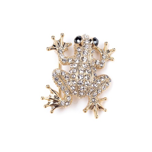 Брошь Moon Paris, Nord, лягушка, с кристаллами, MoS-21.10-014 золотистый