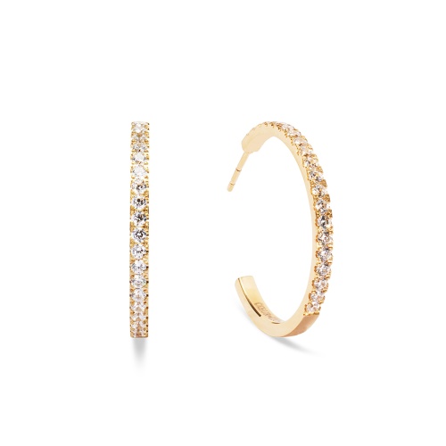 Серьги Coeur de Lion Hoop Crystal-Gold 30мм, 0147/23-1816 фото 7