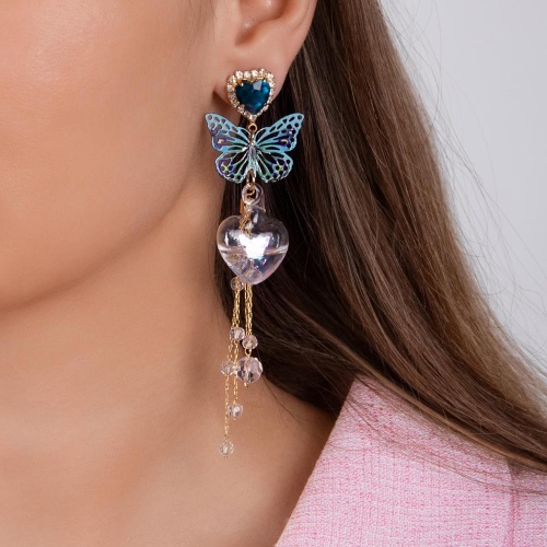 Серьги Moon Paris, Ringo Queen, асимметричные, кристаллы, бабочка, MRQ-24.05-002 золотистый фото 2