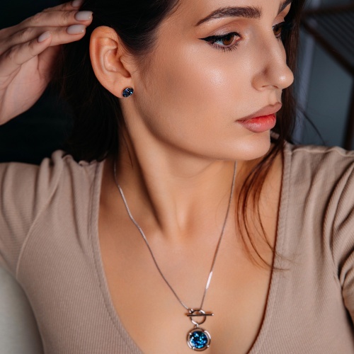 Пусеты Fiore Luna BBL 10мм, A2003SW-E01.23 BL/S фото 5