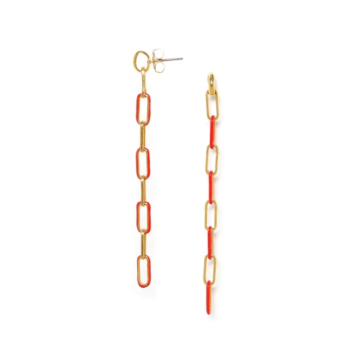 Серьги ORI TAO, Boa vista, с овальными звеньями, цветная эмаль, OT23.2-12-30731 красный фото 4
