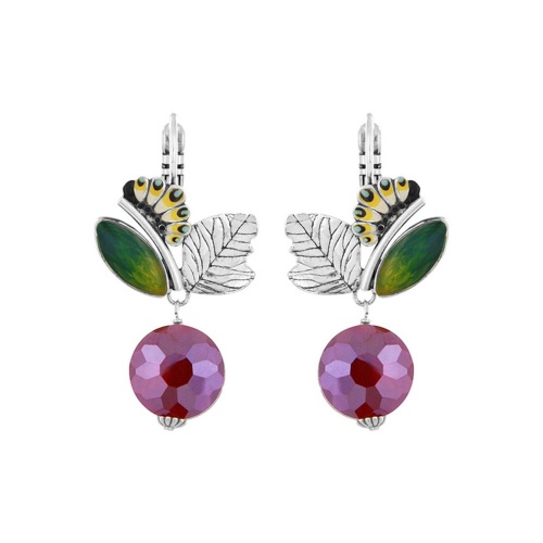 Серьги TARATATA, Cocoon, с цветной смолой и стеклянными бусинами, TT-E25-03728-103 красный