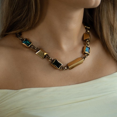 Колье Thot Gioielli, с рейнстоунами, TG25.1-CLV93 золотистый фото 3