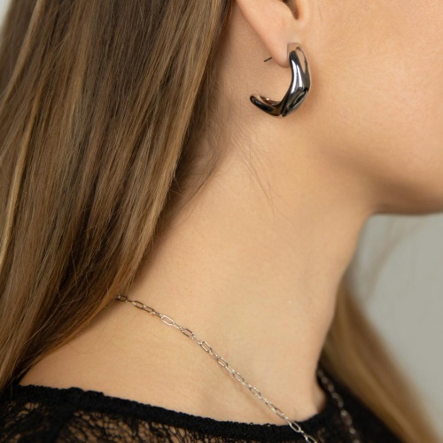 Серьги Moon Paris, Ringo, полукольца, MR-26.01-028 серебристый фото 2