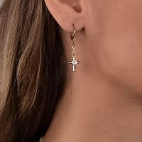 Серьги Lanzerotti, Splendore, с крестом и кристаллом, LZ-24.08-358 золотистый