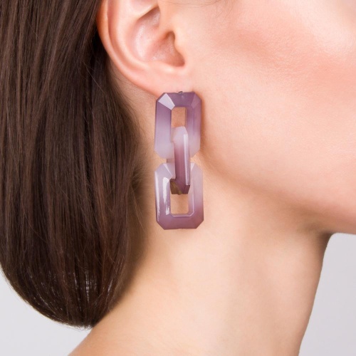 Серьги Moon Paris, Lorian, с объемными звеньями, ML-21.11-001 фиолетовый фото 3