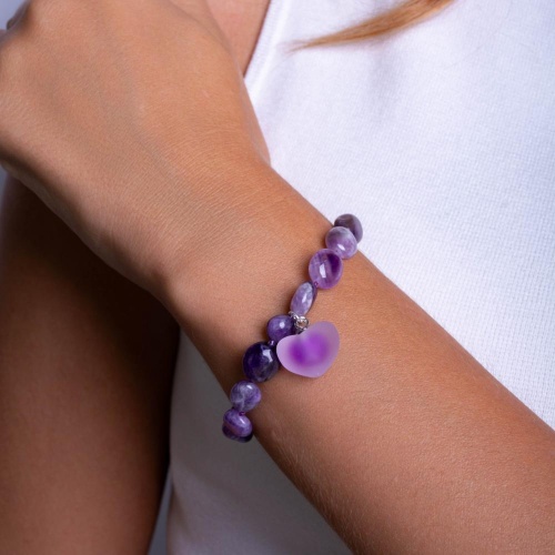 Браслет Lanzerotti, Ispirazione, аметист, подвеска-сердце, LZ-24.10-450 фиолетовый фото 2