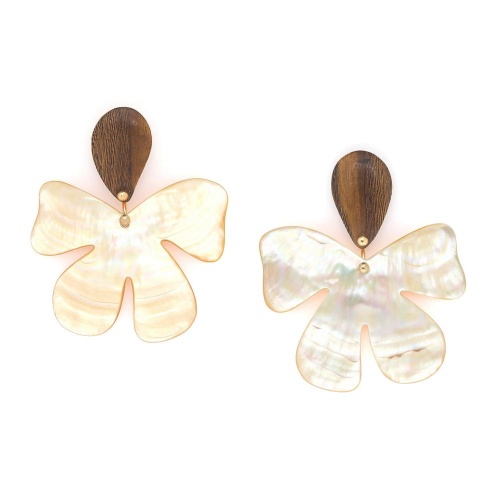 Серьги Nature Bijoux, Fioria, с деревом роблес и перламутром, NB26.1-12-90494 коричневый фото 2