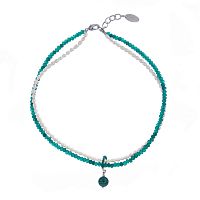 Колье Lanzerotti, Crespino, двойное, малахит,агат, жемчуг, кристаллы, LZ-23.05-191 зеленый