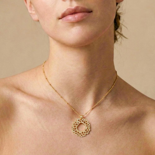 Колье Nature Bijoux, Corallium, с перламутром, NB26.2-15-43922 золотистый фото 2