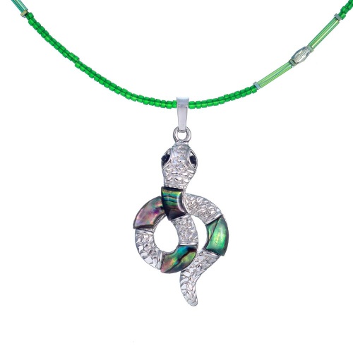 Колье Lanzerotti, Verde, жад, кристаллы, змея с гелиотисом, LZ-24.12-564 зеленый фото 2