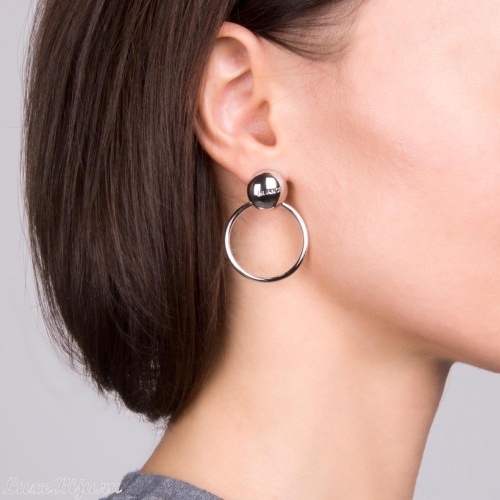 Серьги Nuance, с подвесками-кольцами, NFN-21.10-054 серебристый фото 2