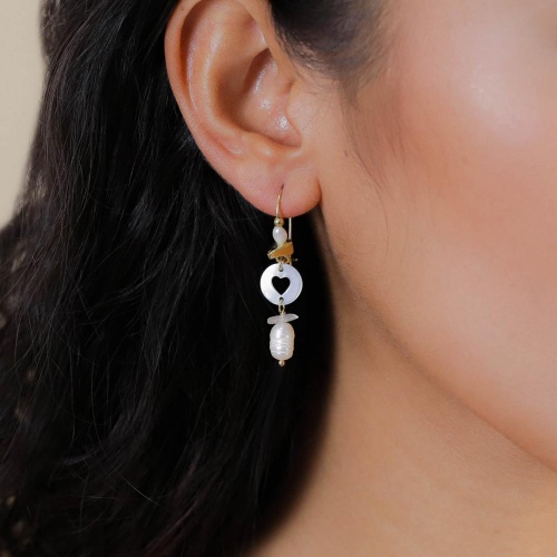 Серьги Franck Herval, Bianca, жемчуг, перламутр, горный хрусталь, FH26.1-12-70170 белый фото 2