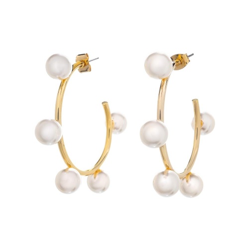 Серьги Moon Paris, Ringo, полукольца, с жемчужными бусинами, MR-24.05-024 золотистый