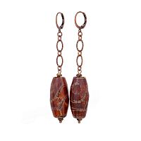 Серьги Lanzerotti, Caramello, с тибетским агатом и гематитом, LZ-24.11-507 коричневый