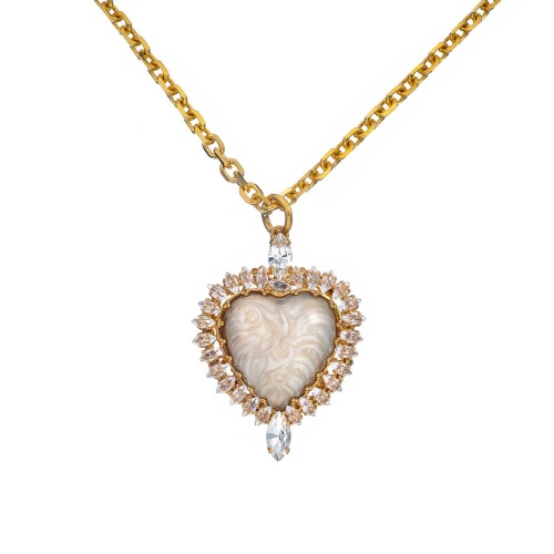 Колье Celeste G, со смальтой и кристаллами Swarovski, CS26.1-1516 белый фото 2