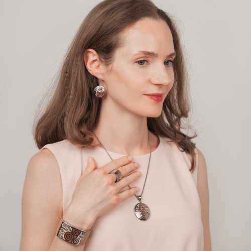 Браслет Fiore Luna на кожаном персиковом ремешке, CB01319-16 R/S фото 2