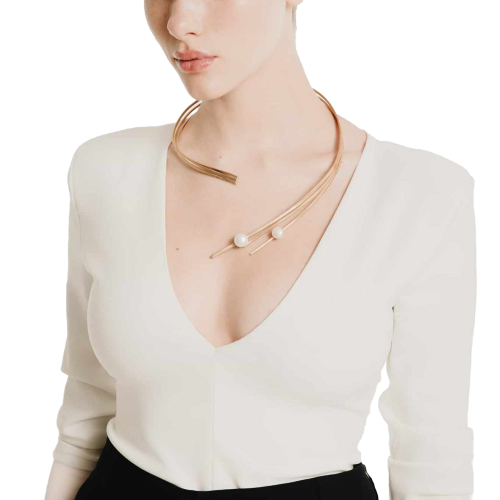 Колье Katerina Vassou, Buttress, гривна с жемчугом, KV26.1-401045G золотистый фото 3