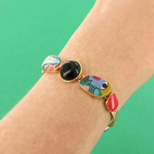 Браслет TARATATA, Abstract, с цветной смолой и стеклянным кабошоном, TT-W24-05307-20M золотистый фото 3