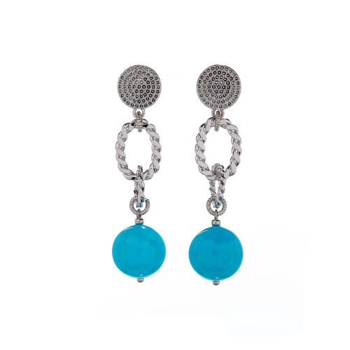 Серьги Lanzerotti, Marino, с халцедоном, LZ-25.06-189 голубой