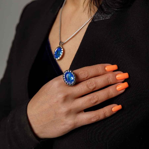 Кольцо Qudo TIVOLA UNICA big (S/P) Royal blue delite 58, 688152 фото 2