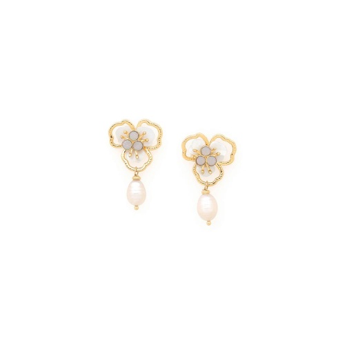 Серьги Franck Herval, Lisette, перламутр, кристаллы Swarovski, жемчуг, FH25.2-12-69675 белый